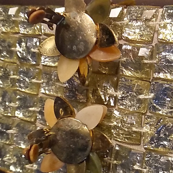 Vintage multi stone clip earrings - Picture 4 of 5